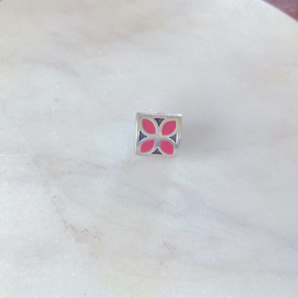 Authentic Pandora Retired Pink Enamel Flower 🌸